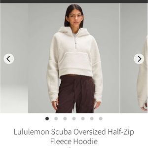 lululemon athletica White Scuba Oversized Half-Zip Hoodie